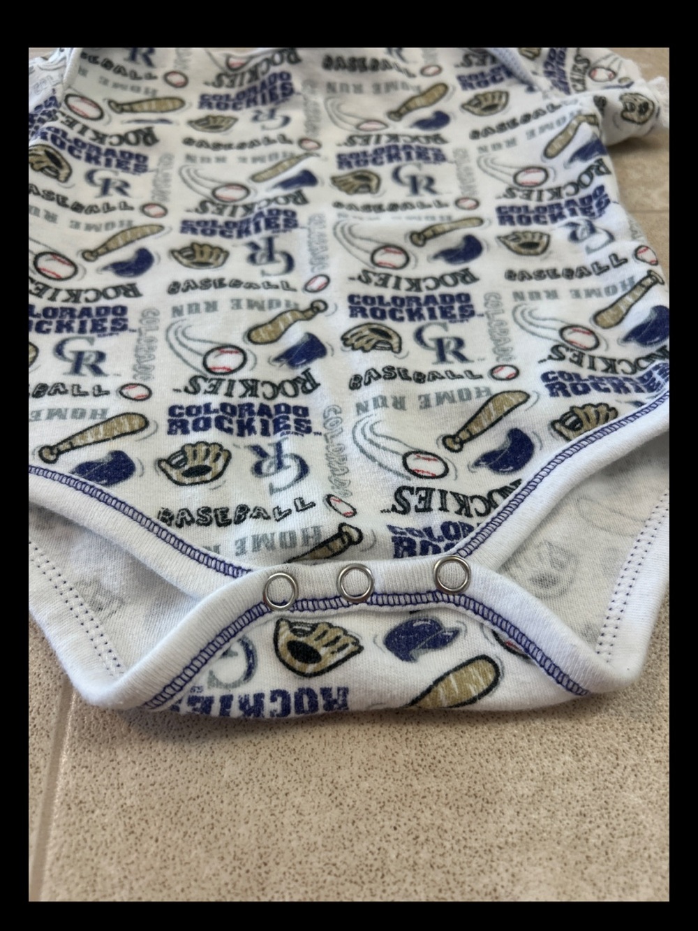 Colorado Rockies Baby One Piece 0/3 Cotton Months Team Athletics Baseball MLB - Picture 2 of 5